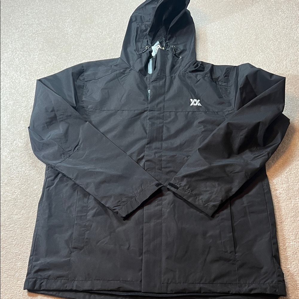 Dixxon Flannel Co Lightweight Rain‎ Jacket Hooded Black Mens Size L New NWT